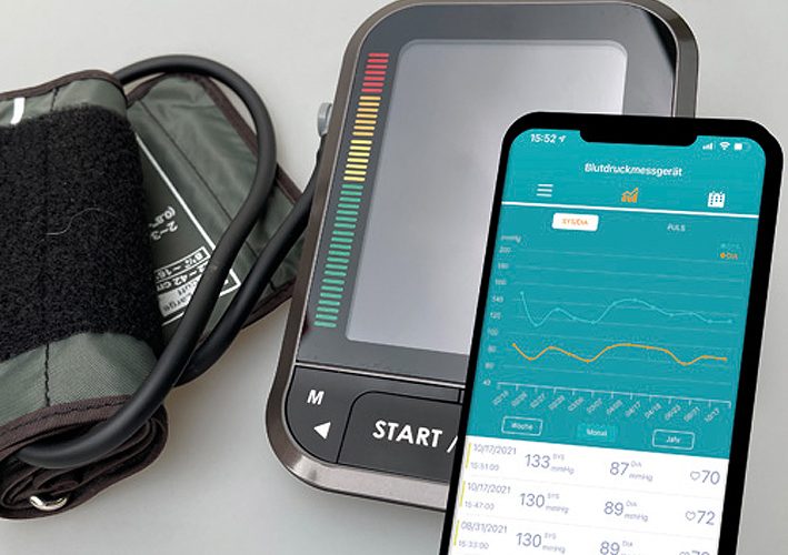 Blutdruck Messgeräte Bluetooth App Hilfsmittel Senioren