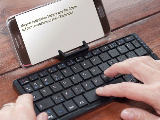Eingabehilfe smartphone externe Tastatur