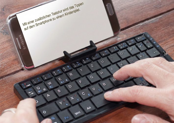 Eingabehilfe smartphone externe Tastatur