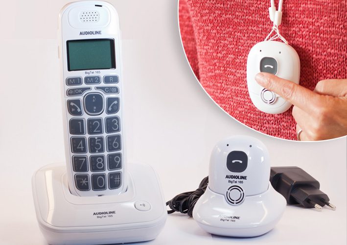 Seniorentelefon Großtasten-Telfon mit Notruf-Anhänger
