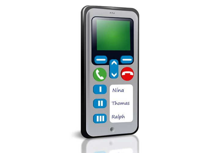 Einfach-Handy ohne Ziffernfeld und Tasten